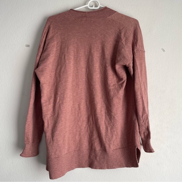 Madewell postscript pink long line cardigan sweater with pockets - Picture 8 of 8